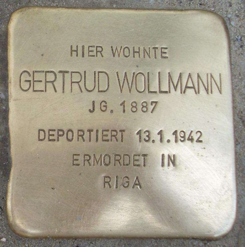 Stolperstein für Gertrud Wollmann