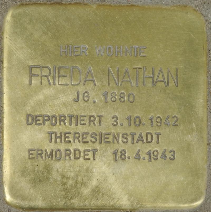 Stolperstein Frieda Nathan Bild: Stolpersteine-Initiative CW, Hupka