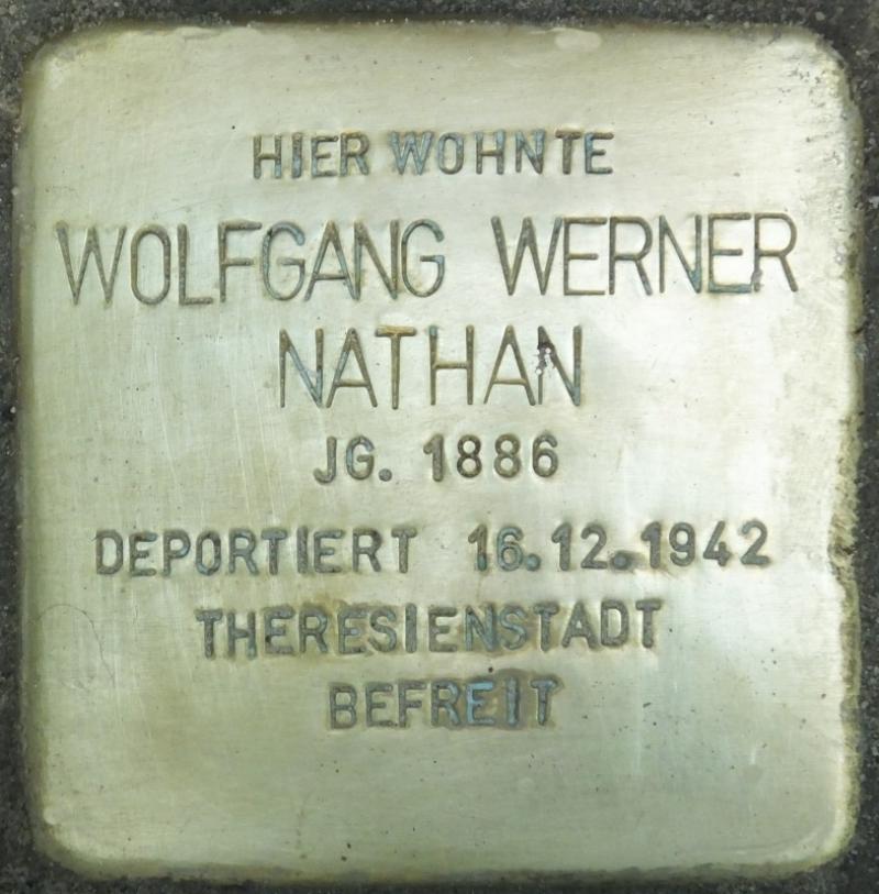 Stolperstein Wolfgang Werner Nathan Bild: Stolpersteine-Initiative CW, Hupka