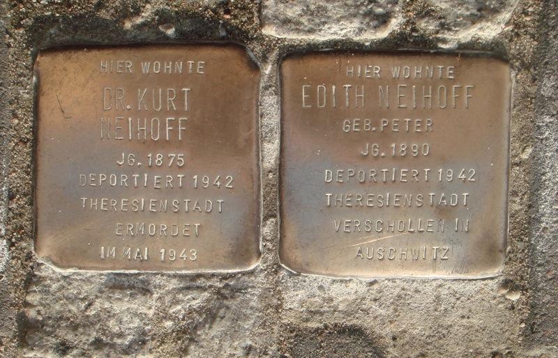 Stolpersteine für Edith und Kurt Neihoff