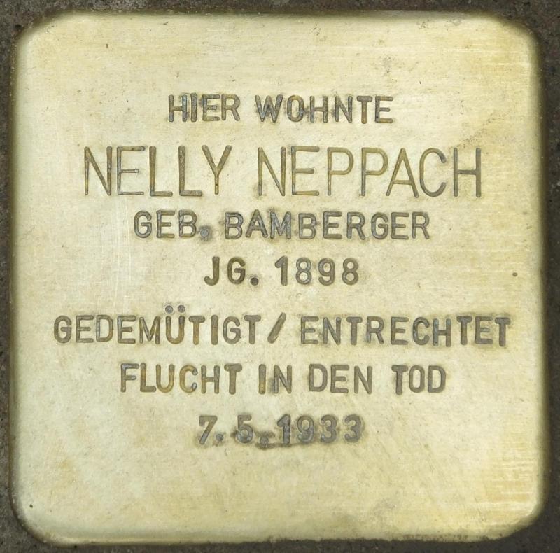 Stolperstein für Nelly Neppach, Foto: Stolpersteine-Initiative CW, H.j. Hupka, 2014 Adolf Hanau, Foto: Stolpersteine-Initiative CW, H.j. Hupka, 2014