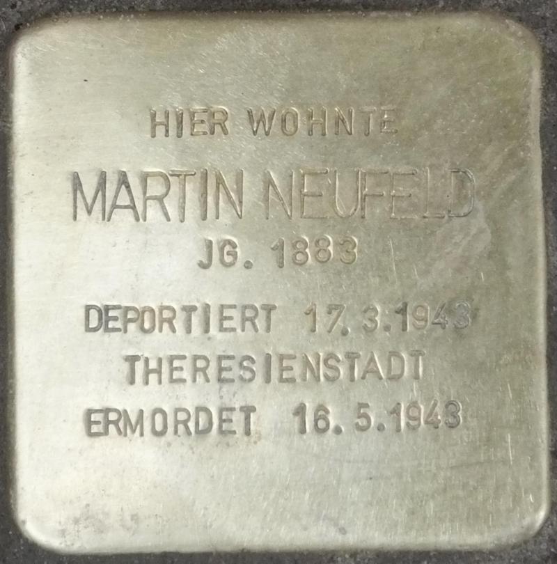 Stolperstein für Martin Neufeld, Foto: Stolpersteine Initiative CW, Hupka, 2015
