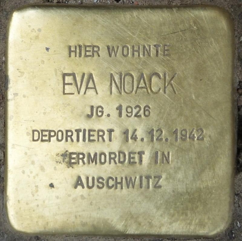 Stolperstein Eva Noack, Foto:H.-J. Hupka, 2013
