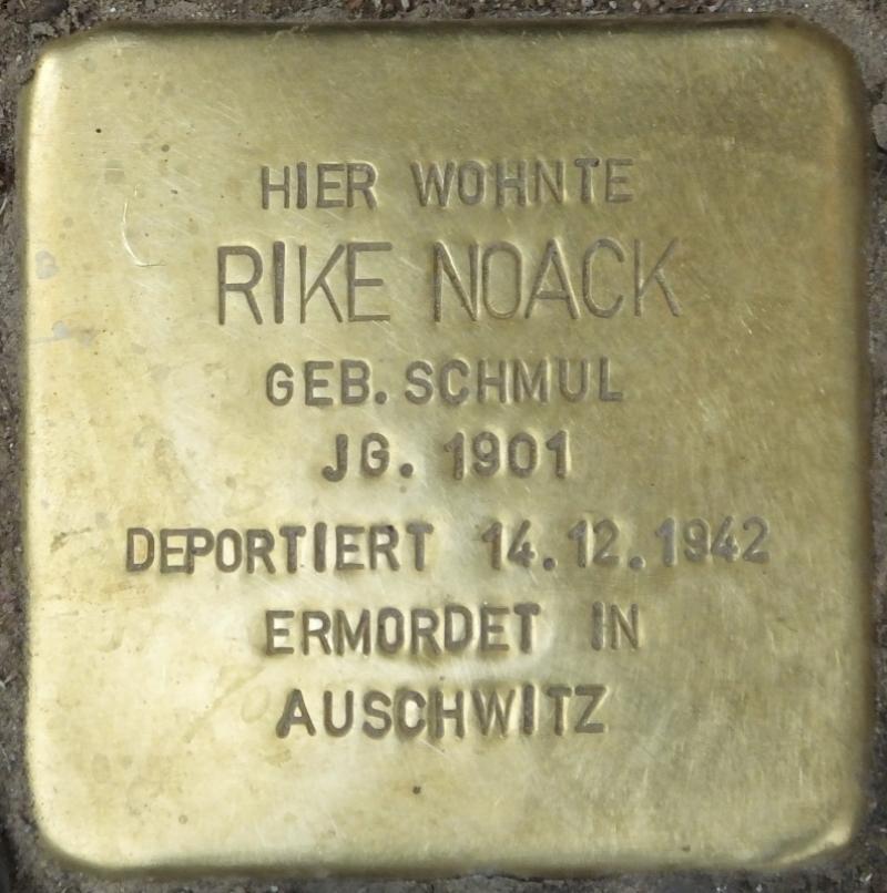 Stolperstein Rike Noack, Foto:H.-J. Hupka, 2013