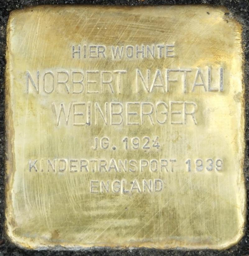 Stolperstein für Norbert Naftali Weinberger © H.-J. Hupka