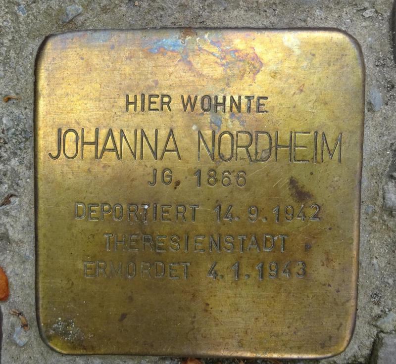 Stolperstein Johanna Nordheim © S.Davids