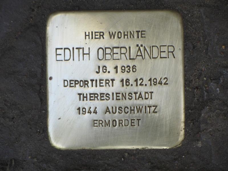 Stolperstein Edith Oberländer; Foto: Stolpersteine-Initiative CW, Frank Siebold