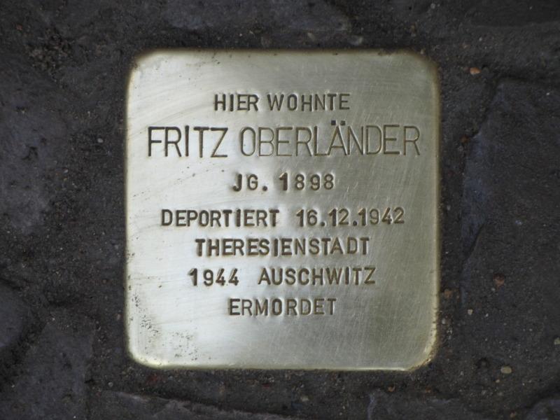 Stolperstein Fritz Oberländer; Foto: Stolpersteine-Initiative CW, Frank Siebold
