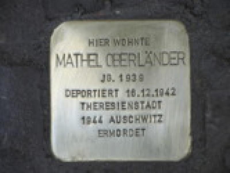 Stolperstein Mathel Oberländer; Foto: Stolpersteine-Initiative CW, Frank Sieboldn