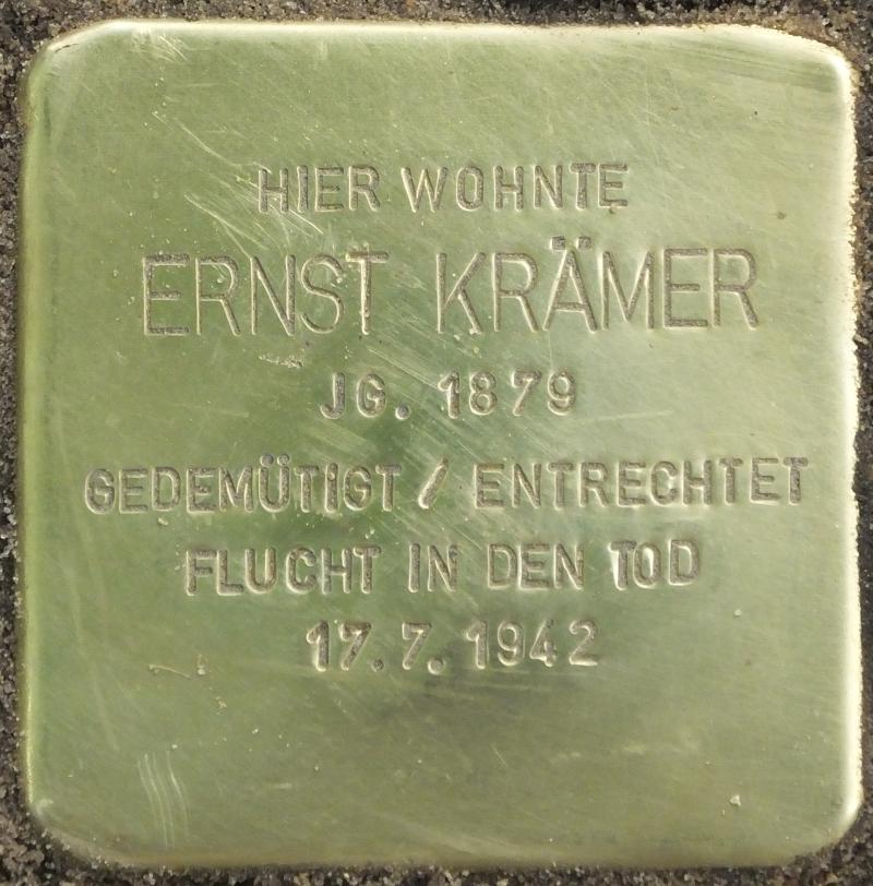 Stolperstein Ernst Krämer © H.-J.Hupka, 2014