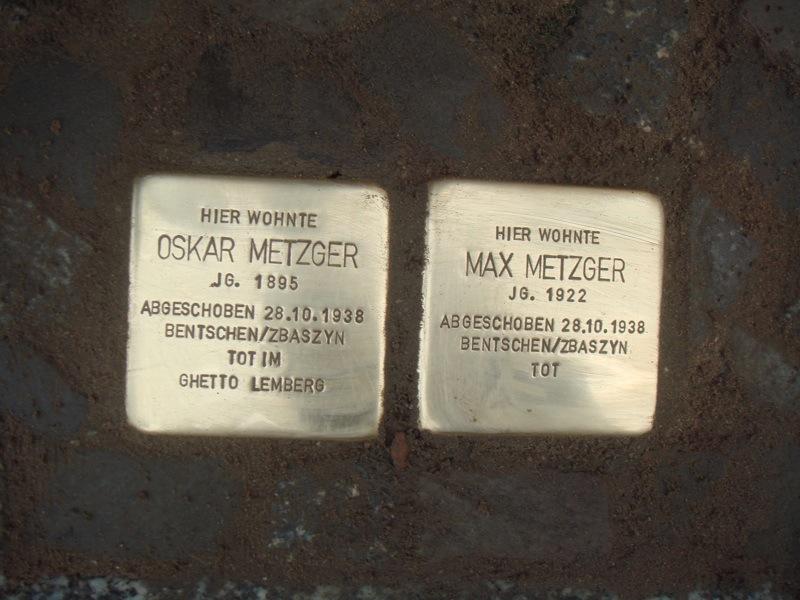 Stolpersteine für Oskar und Max Metzger
