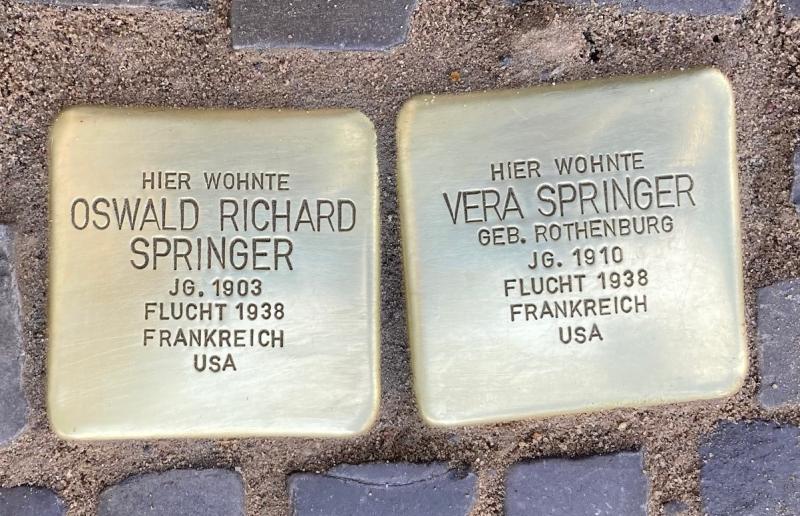 Stolpersteine Vera und Oswald Springer © Koordinierungsstelle Stolpersteine Berlin