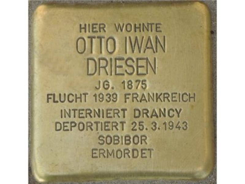 Stolperstein Otto Iwan Driesen © H. J. Hupka
