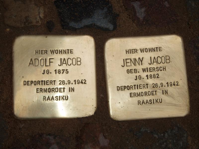 Stolpersteine für Jenny und Adolf Jacob