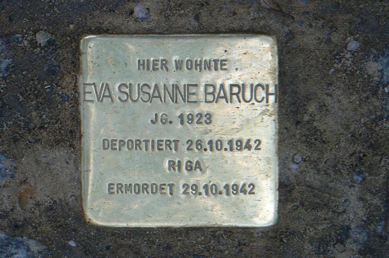 Stolperstein für Eva Susanne Baruch.