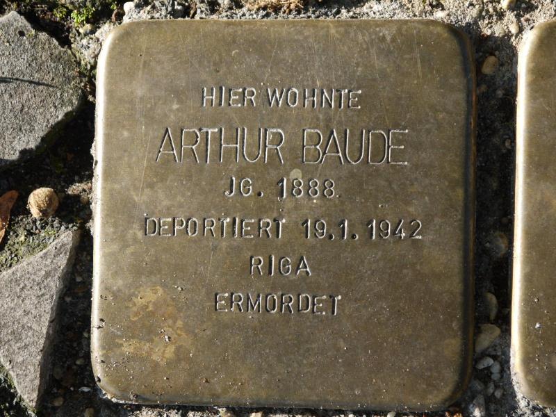 Stolperstein Arthur Baude © Wolfgang Reich