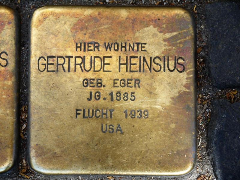Stolperstein Gertrude Heinsius © Wolfgang Reich