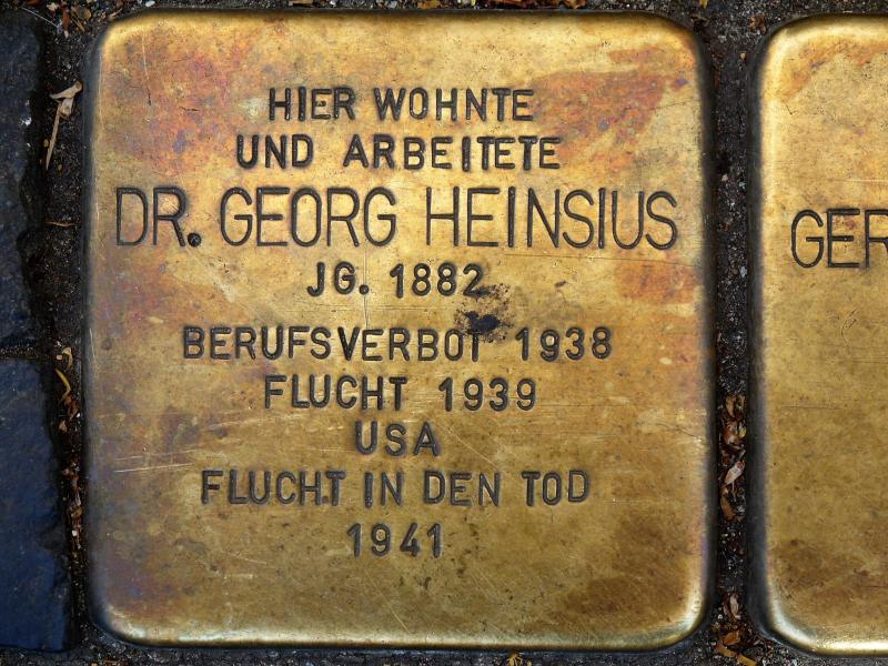 Stolperstein Dr. Georg Heinsius © Wolfgang Reich
