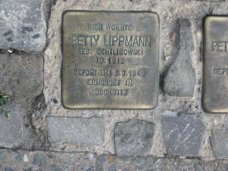 Stolperstein für Betty Lippmann. Copyright: MTS