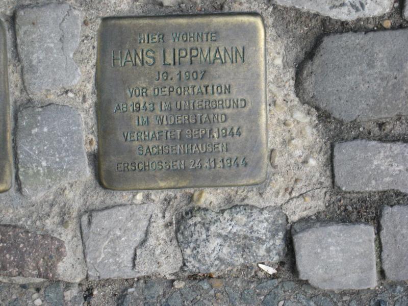 Stolperstein für Hans Lippmann. Copyright: MTS