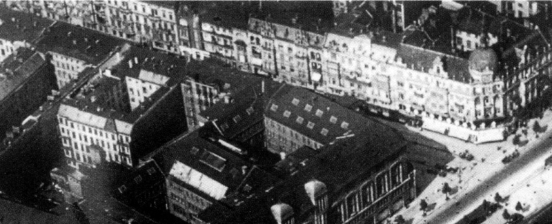Luftbild der Passauer Straße 1920; Archive of the KaDeWe, unknown photographer; Wikipedia