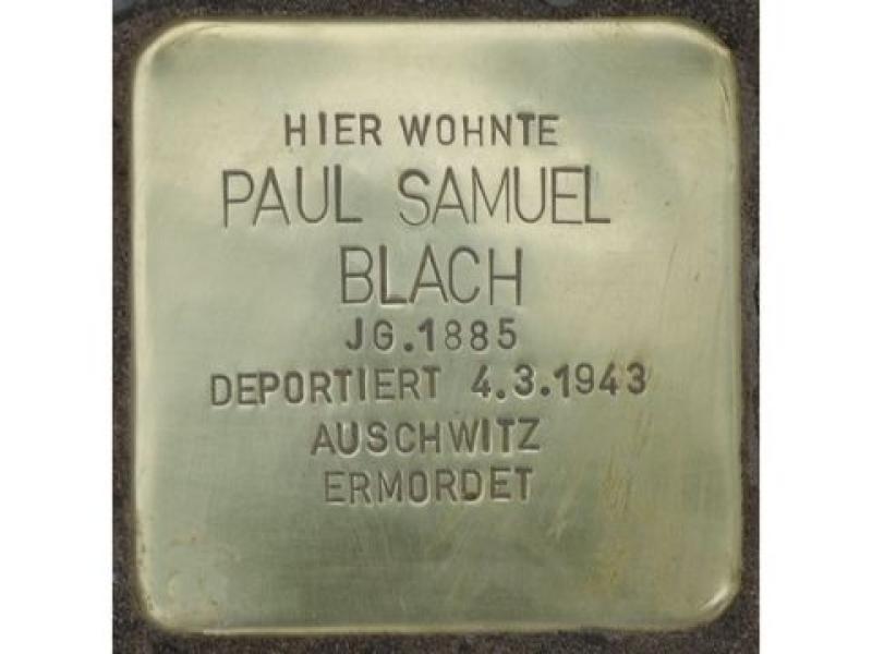 Stolperstein Paul Samuel Blach © Stolpersteine-Initiative CW, Hupka