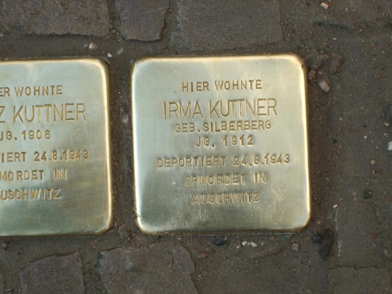 Stolperstein für Irma Kuttner. Copyright: MTS