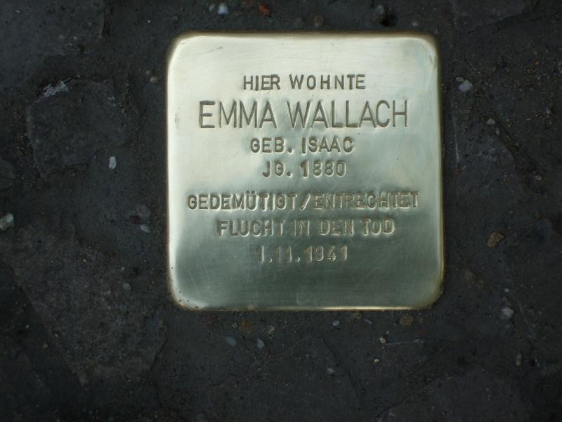 Stolperstein für Emma Wallach. Copyright: MTS