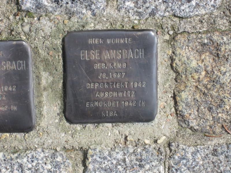 Stolperstein für Else Ansbach Copyright: MTS