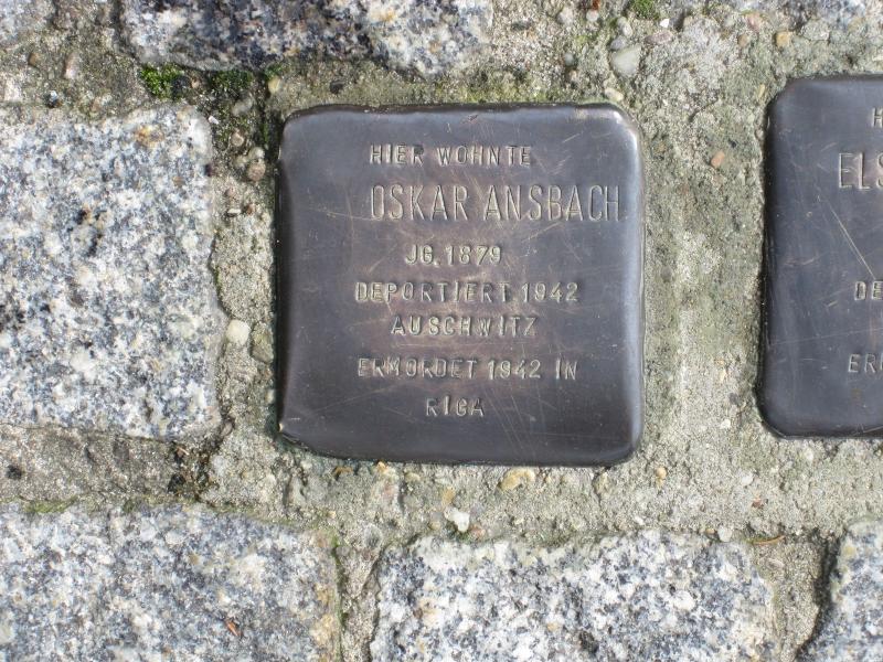 Stolperstein für Oskar Ansbach Copyright: MTS