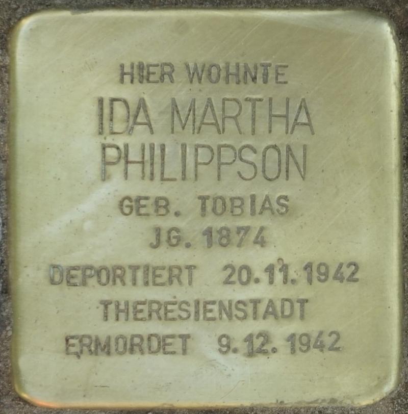 Stolperstein Ida Martha Philippson Bild: Stolpersteine-Initiative CW, Hupka