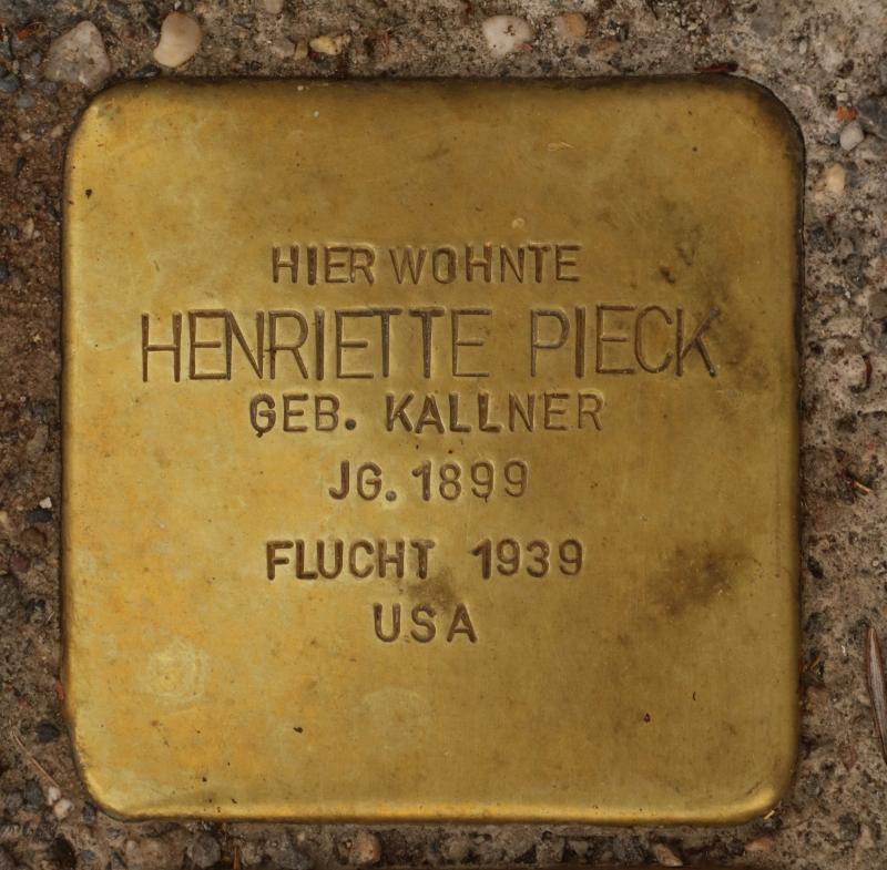 Stolperstein für Henriette Pieck © Initiative Spandau