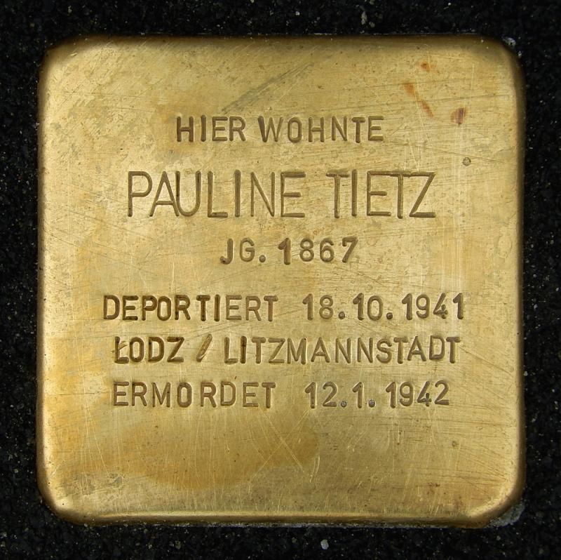 Stolperstein für Pauline Tietz