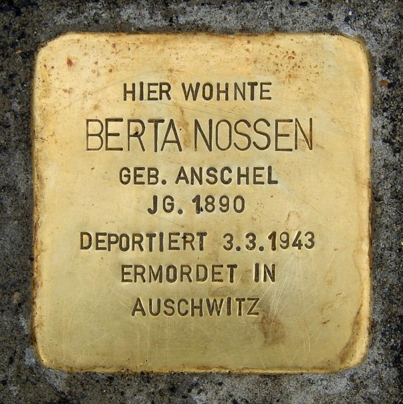 Stolperstein für Berta Nossen
