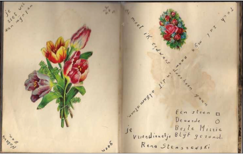 Poesiealbum-Blatt für eine Schulfreundin im Montessori Lyceum. Bild: Archiv