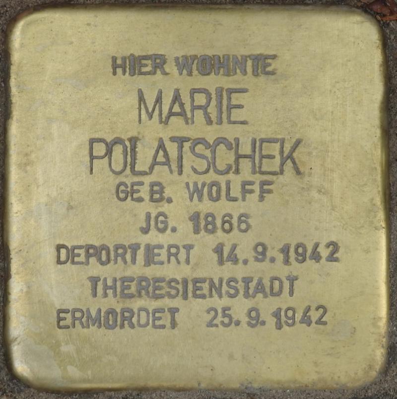 Stolperstein Marie Polatschek Bild: Stolpersteine-Initiative CW, Hupka