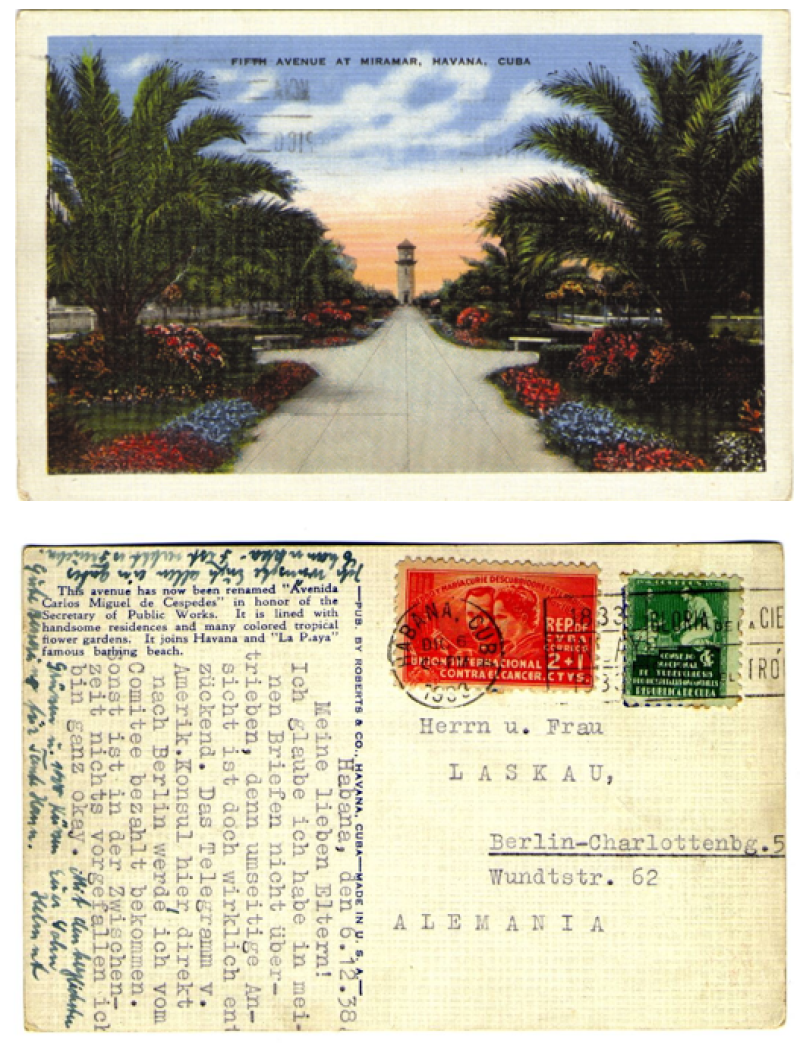 Postkarte Familie Laskau © Familienarchiv von Howard und Michael Laskau