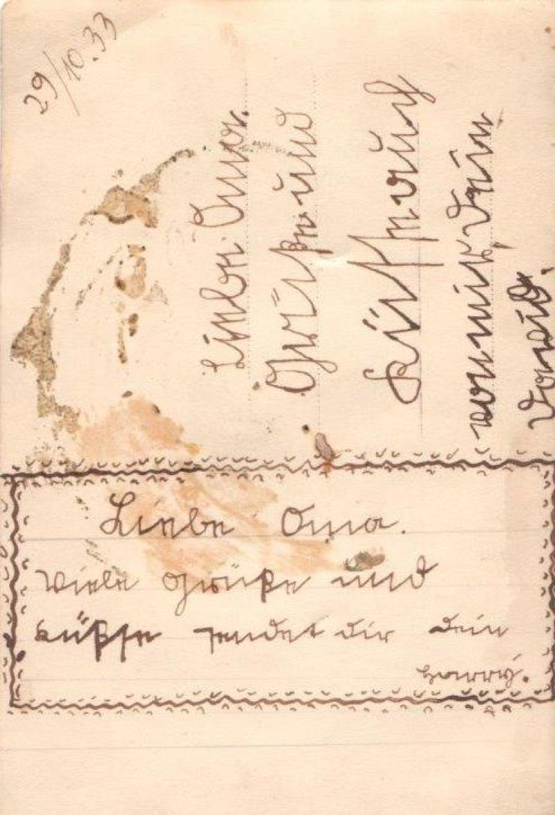 Postkarte 1933 Harry Mastbaum (Rückseite) Bild: privat