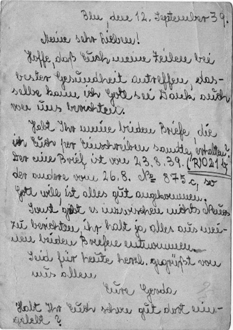 Postkarte Gerda Schendel Bild: Merle und Oliver Newland