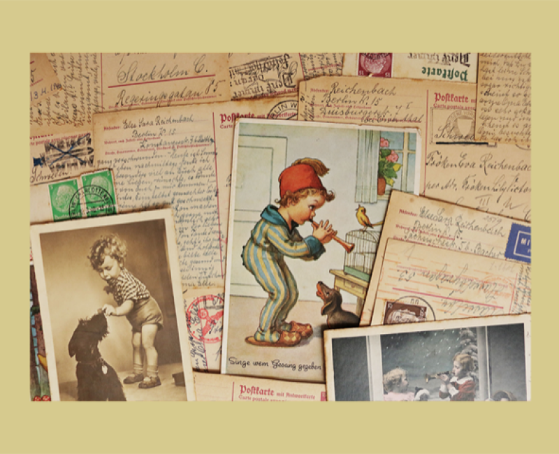 Postkarten; Fotocollage mit Material aus Bildarchiv, Besitz Daniel Graf 