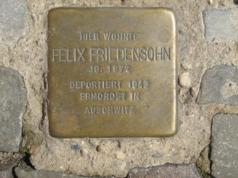 Stolperstein für Felix Friedensohn. Copyright: MTS