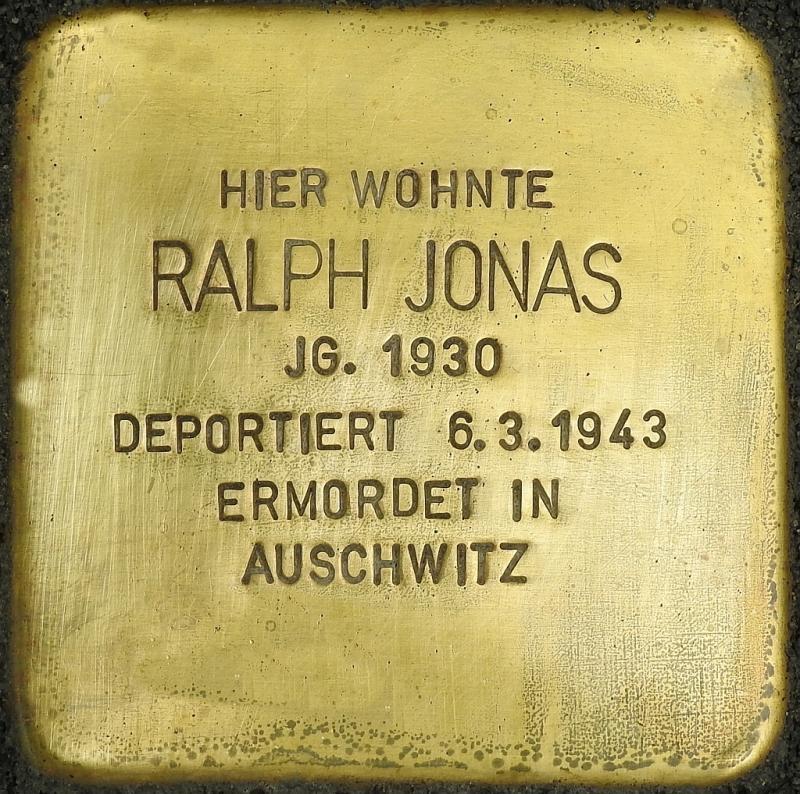 Stolperstein Ralph Jonas © Stolpersteine-Initiative CW, Hupka