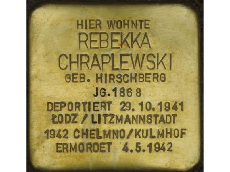 Stolperstein Rebekka Chraplewski © H. J. Hupka