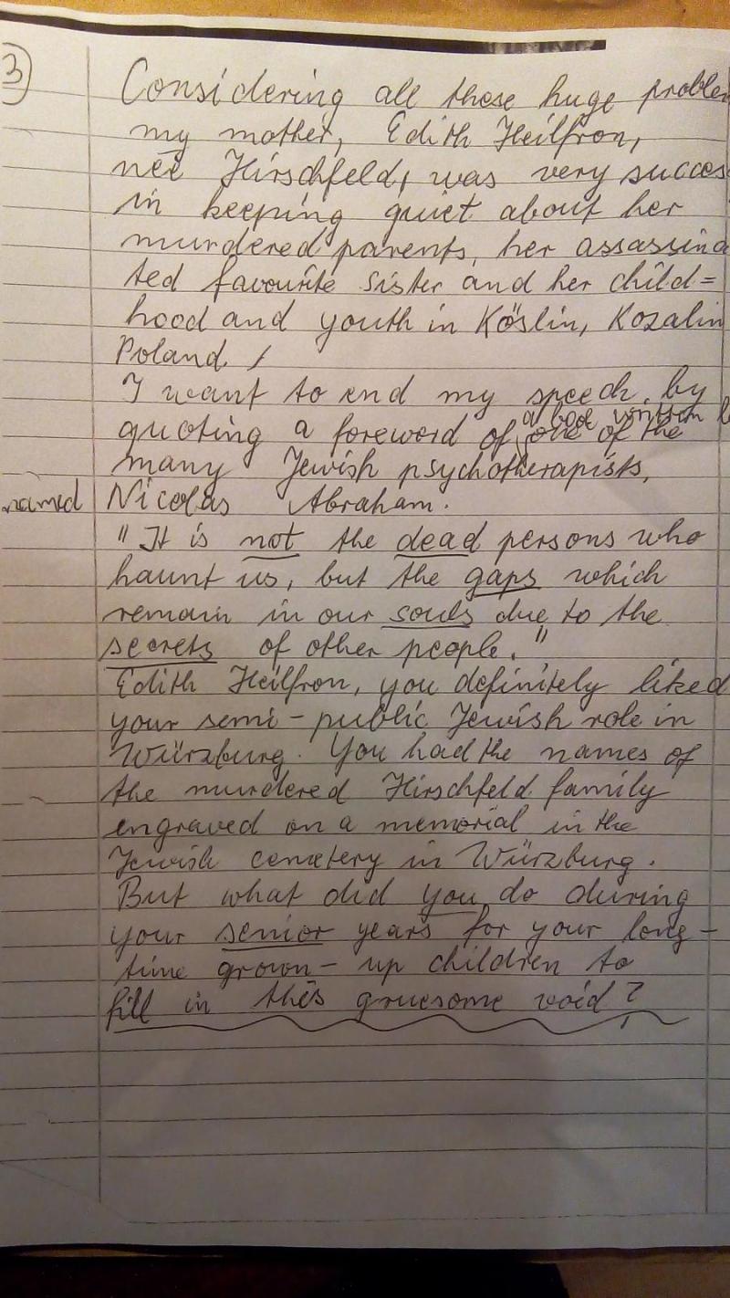 Rede von Enkelin Ilana Ruth Heilfron, Seite 3