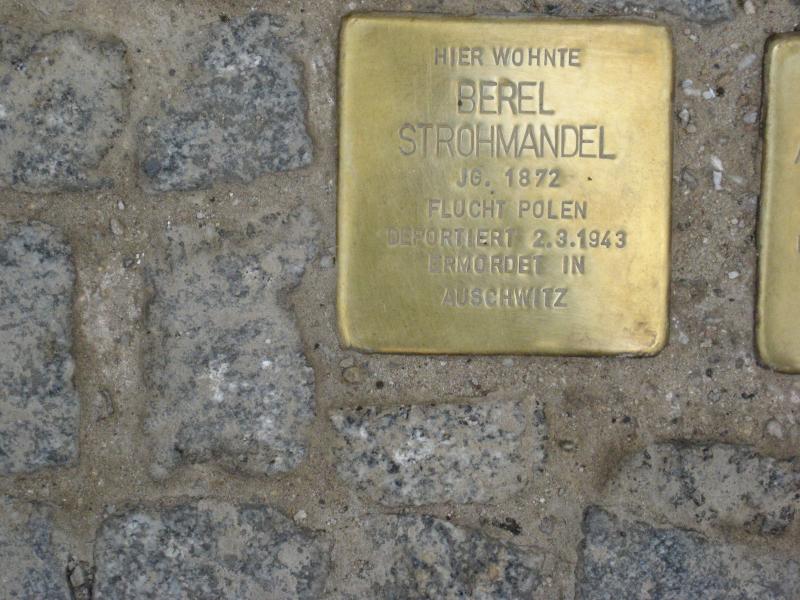 Stolperstein für Berel Strohmandel. Copyright: MTS