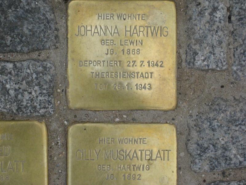 Stolperstein für Johanna Hartwig. Copyright: MTS