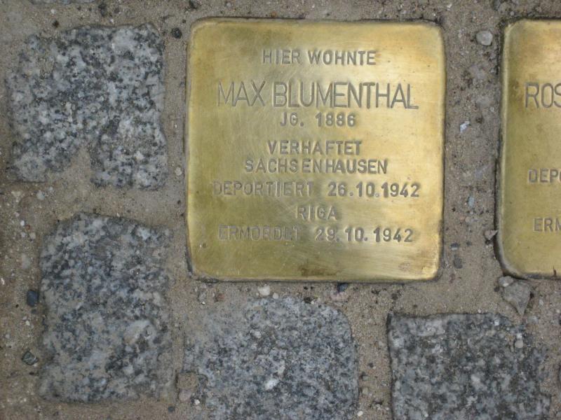 Stolperstein für Max Blumenthal. Copyright: MTS