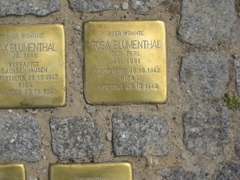 Stolperstein für Rosa Blumenthal. Copyright: MTS