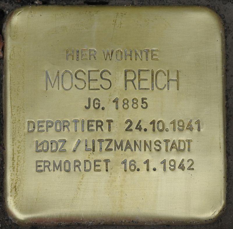 Stolperstein für Moses Reich © Stolpersteine-Initiative CW, Hupka