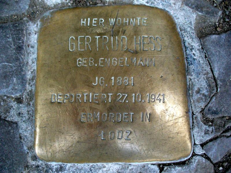 Gertrud Hess Initiative Stolpersteine Charlottenburg-Wilmersdorf